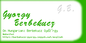 gyorgy berbekucz business card